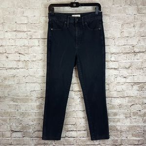 Madewell Women's Size 28 10" High Rise Skinny Jeans Black 7/8 Length Stretch
